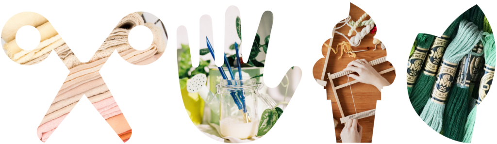 Scissors, Hand, Ice Cream and Leaves With Photo Backgrounds of Crafts