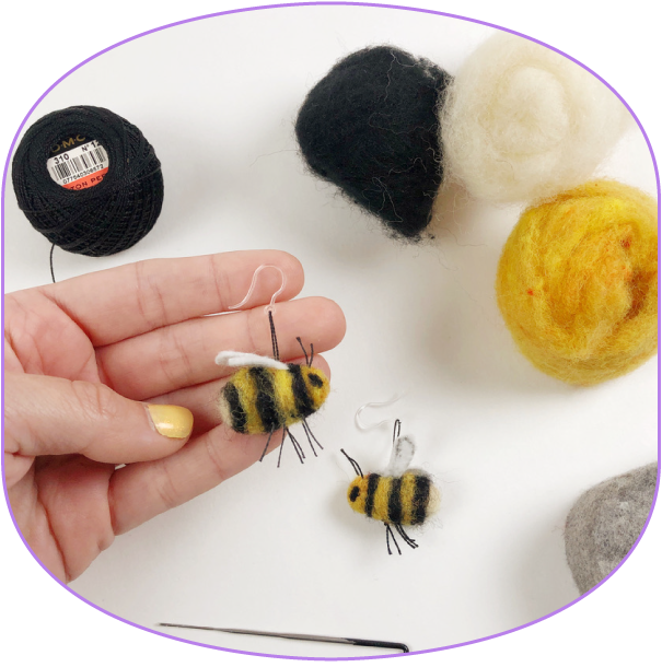 Needle Felting Bees