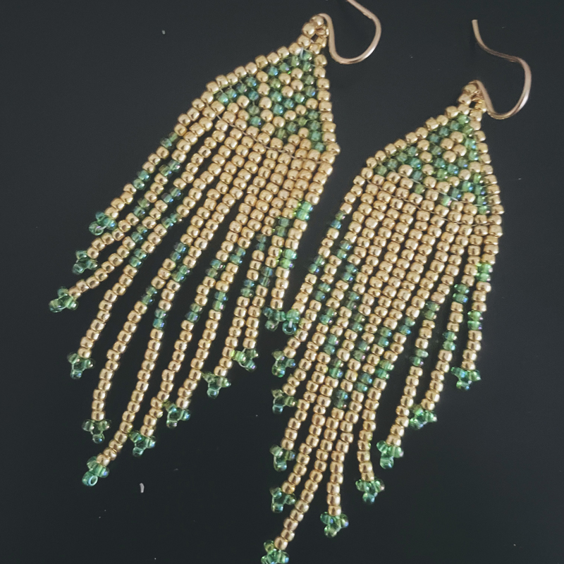 Beaded Fringe Earrings